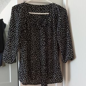 Sara Michelle Black and White Polka Dot Blouse